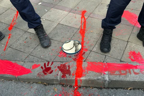 Maskirani napadači i crvena farba