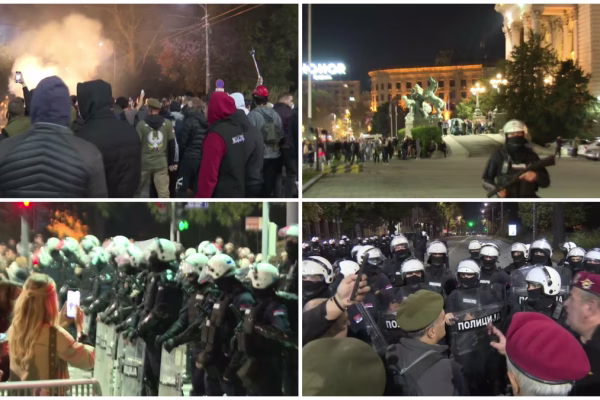 (BLOG) Mirno ispred Skupštine nakon incidenata, bilo hapšenja u toku noći