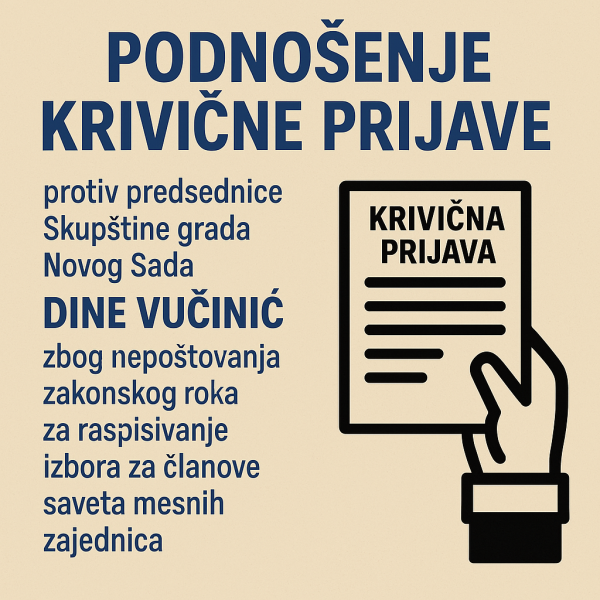 Vizual za objavu o podnošenju krivične prijave