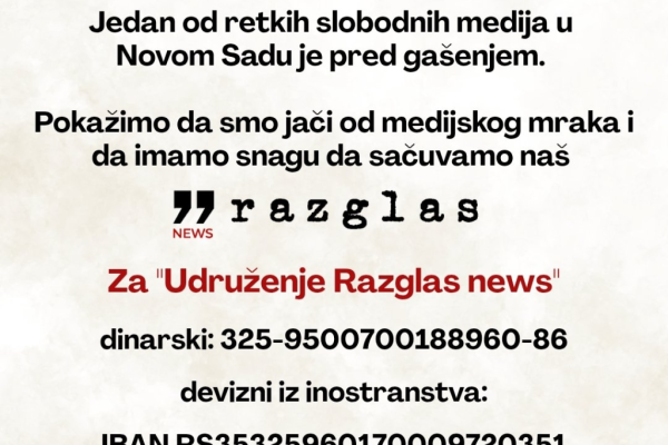 Razglas news-u ugrožen dalji rad – Razglasi da smo potrebni RAZGLASU!